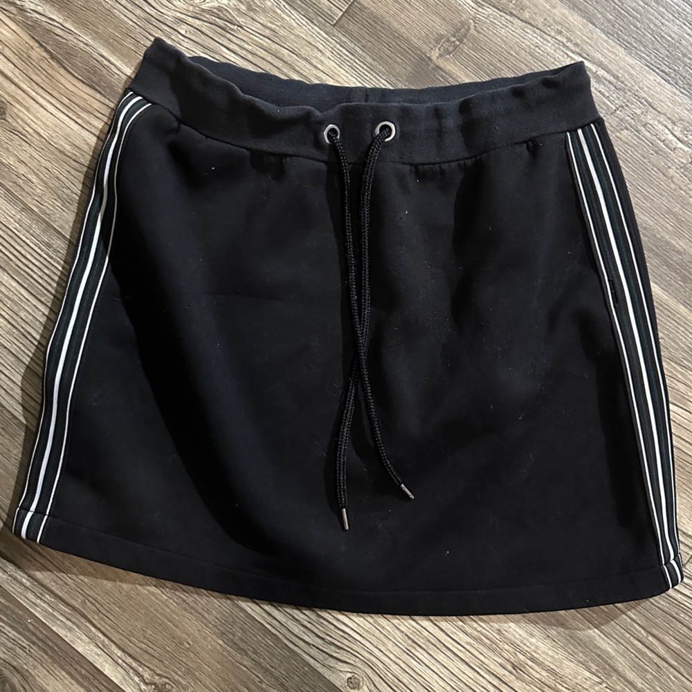 Black Skirt with White Stripes
